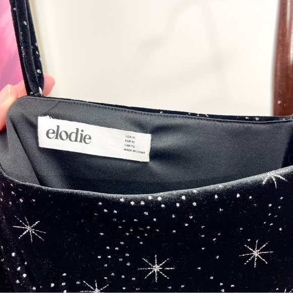 Elodie Glitter Star Velvet Minidress In Black Size XL - Picture 7 of 9
